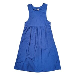 Truly Yours Vintage Blue Jumper Dress Button Shoulder Pinafore Midi 12 Homestead